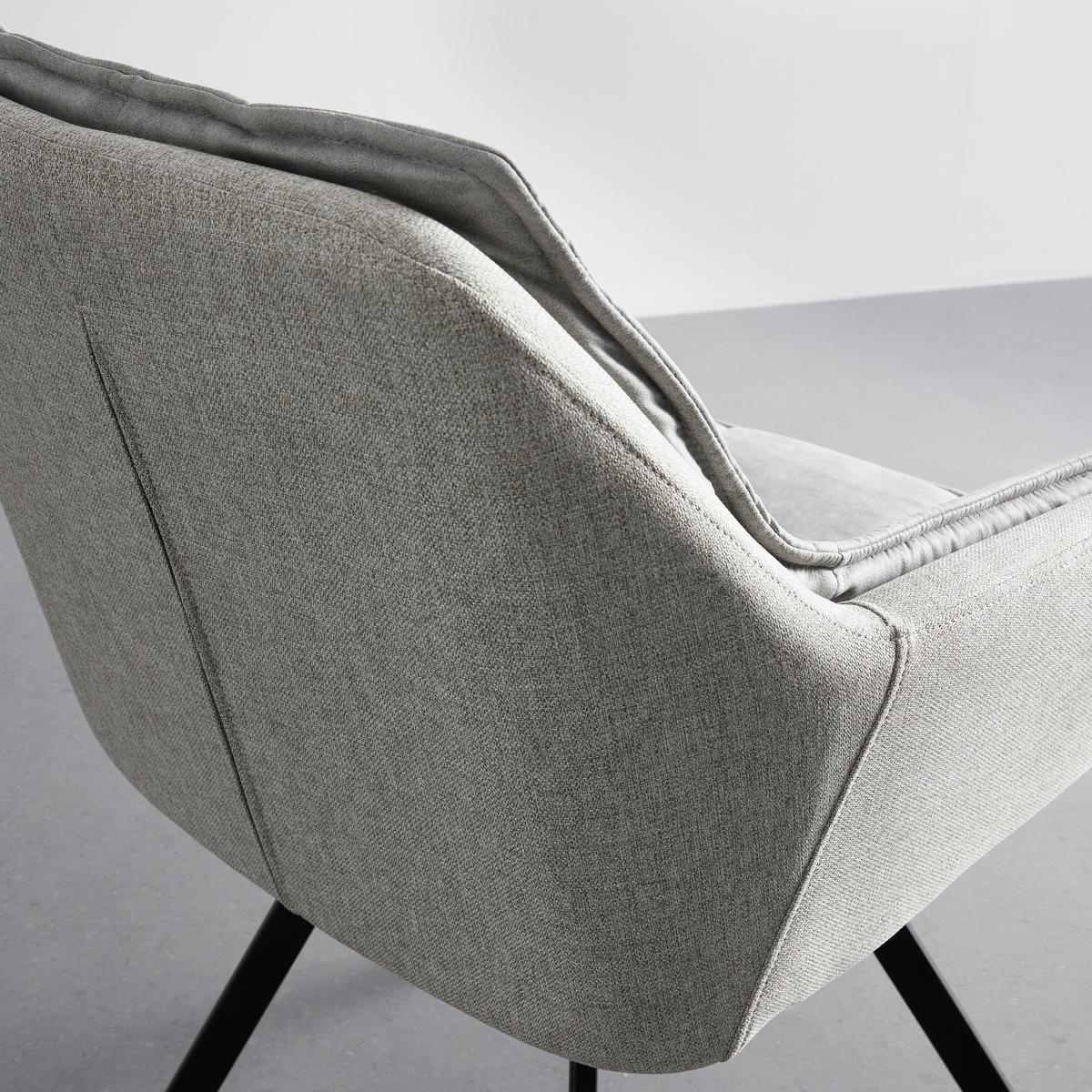 Armlehnstuhl Billy Beige Webstoff Drehbar Gepolstert - Beige/Schwarz, MODERN, Holz/Textil (62/85/62cm) - Bessagi Home