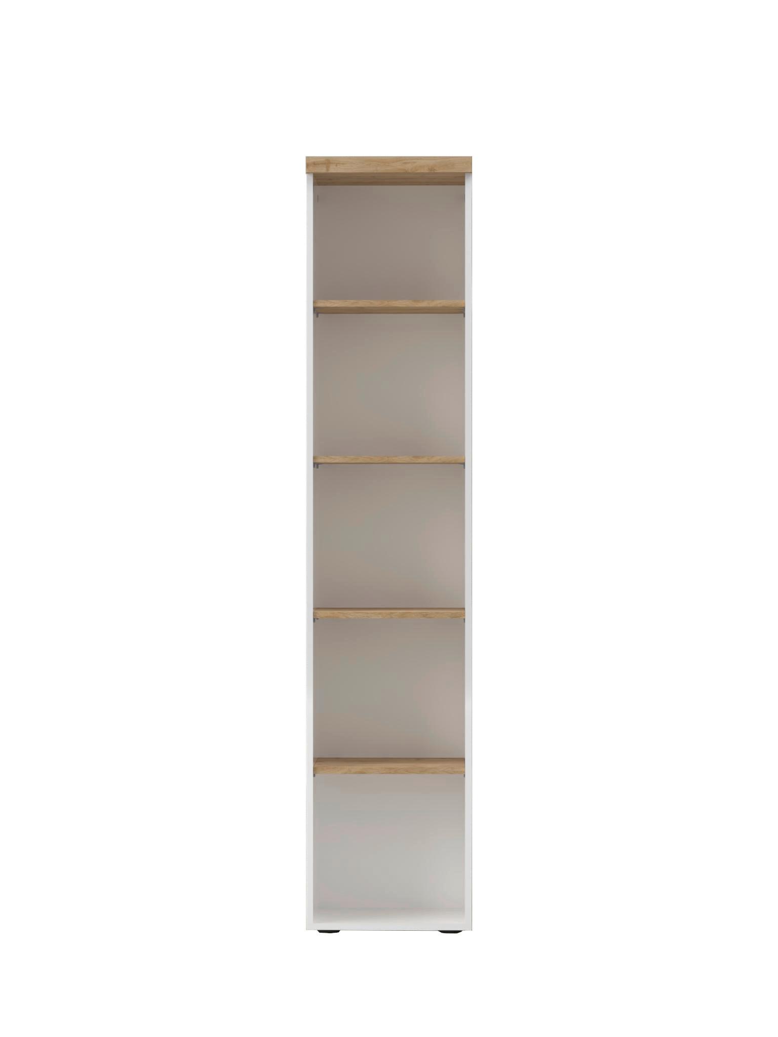 Regal Easy Office Eichefarben /Weiß Hochglanz - Eichefarben/Weiß Hochglanz, MODERN, Holzwerkstoff/Kunststoff (41/193/34cm) - Mömax