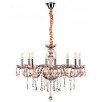 Kristall-Hängeleuchte Linda Bernsteinfarben max. 6 Watt - Bernsteinfarben, KONVENTIONELL, Glas/Metall (70/110cm)