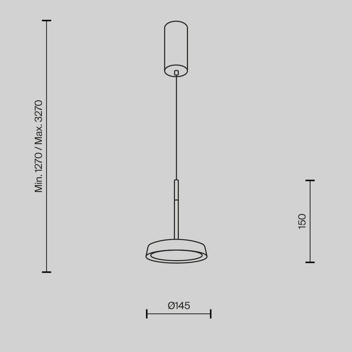 Pendelleuchte Mod041pl-L15g3k - Schwarz, Design, Metall (15.3/327cm) - MAYTONI