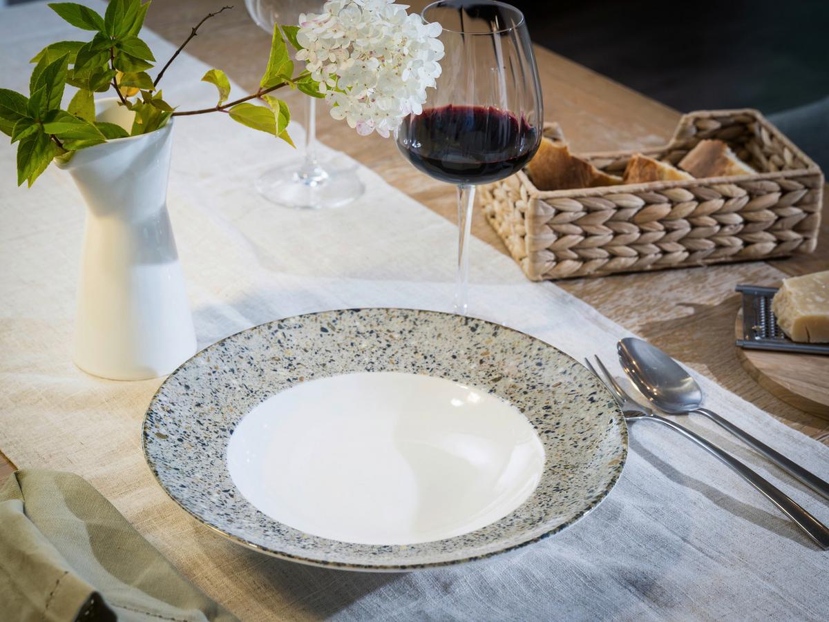 Set Krožnikov Za Testenine Stone Genua, 4-Delni - siva/črna, Basics, keramika (27cm) - Creatable