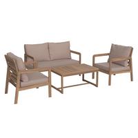 KOMPLET MEBLI TARASOWYCH BEKKA - jasnoszary/kolor drewna tekowego, Modern, drewno/tkanina (116/72/64cm) - Mömax