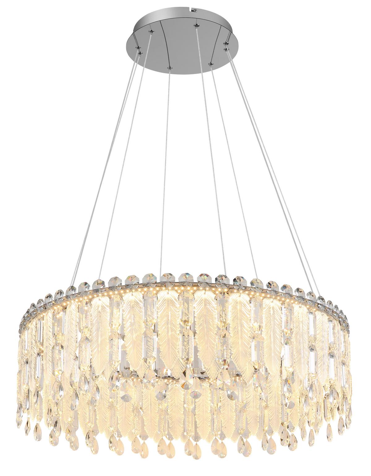 LED-HÄNGELEUCHTE 67176-78 KLUNKA - Klar/Chromfarben, Lifestyle, Glas/Kunststoff (79,5/120cm) - Globo
