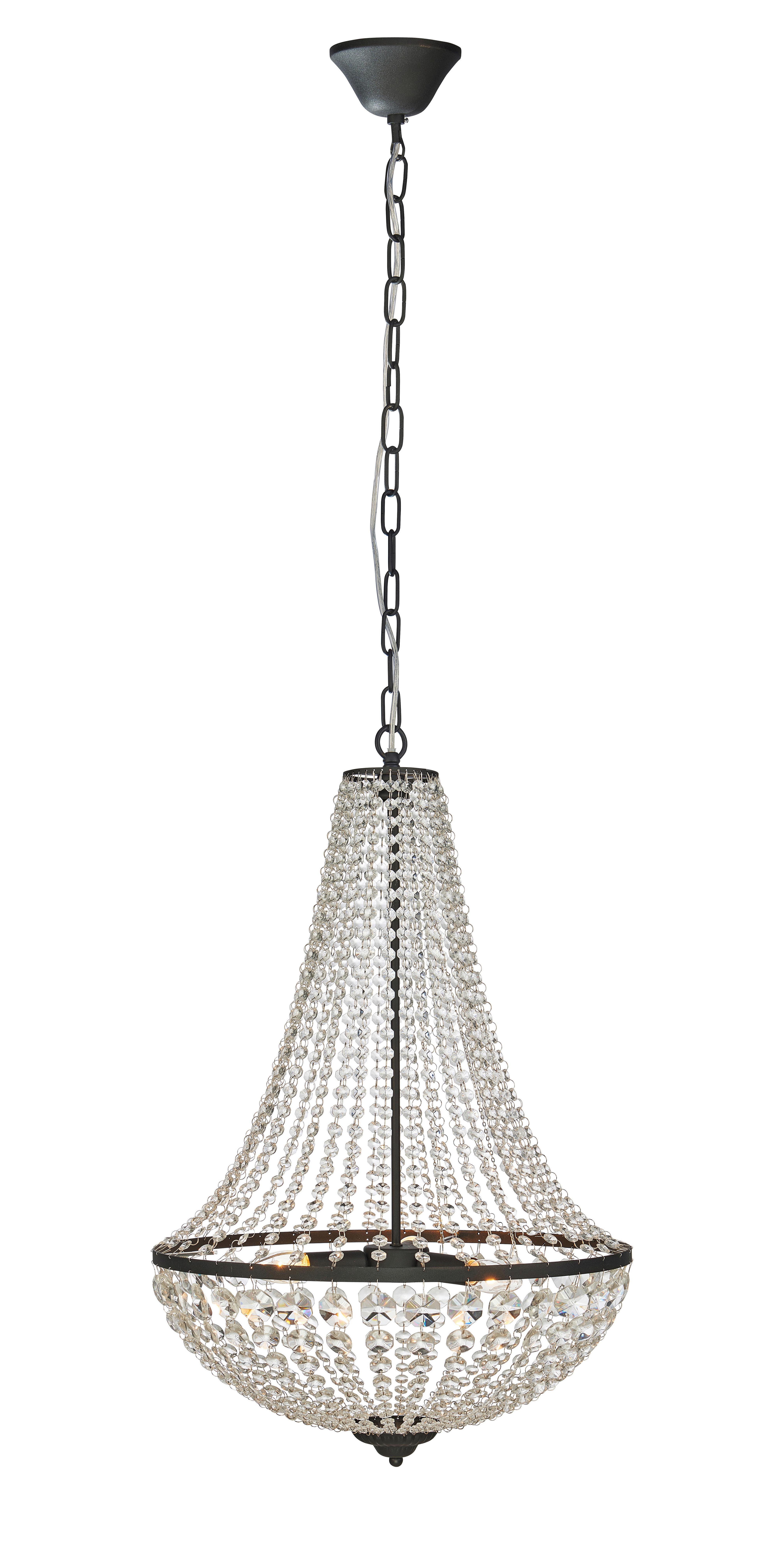 Kronleuchter max. 40 Watt - Klar/Schwarz, Basics, Glas/Metall (50/50/68cm) - Markslöjd