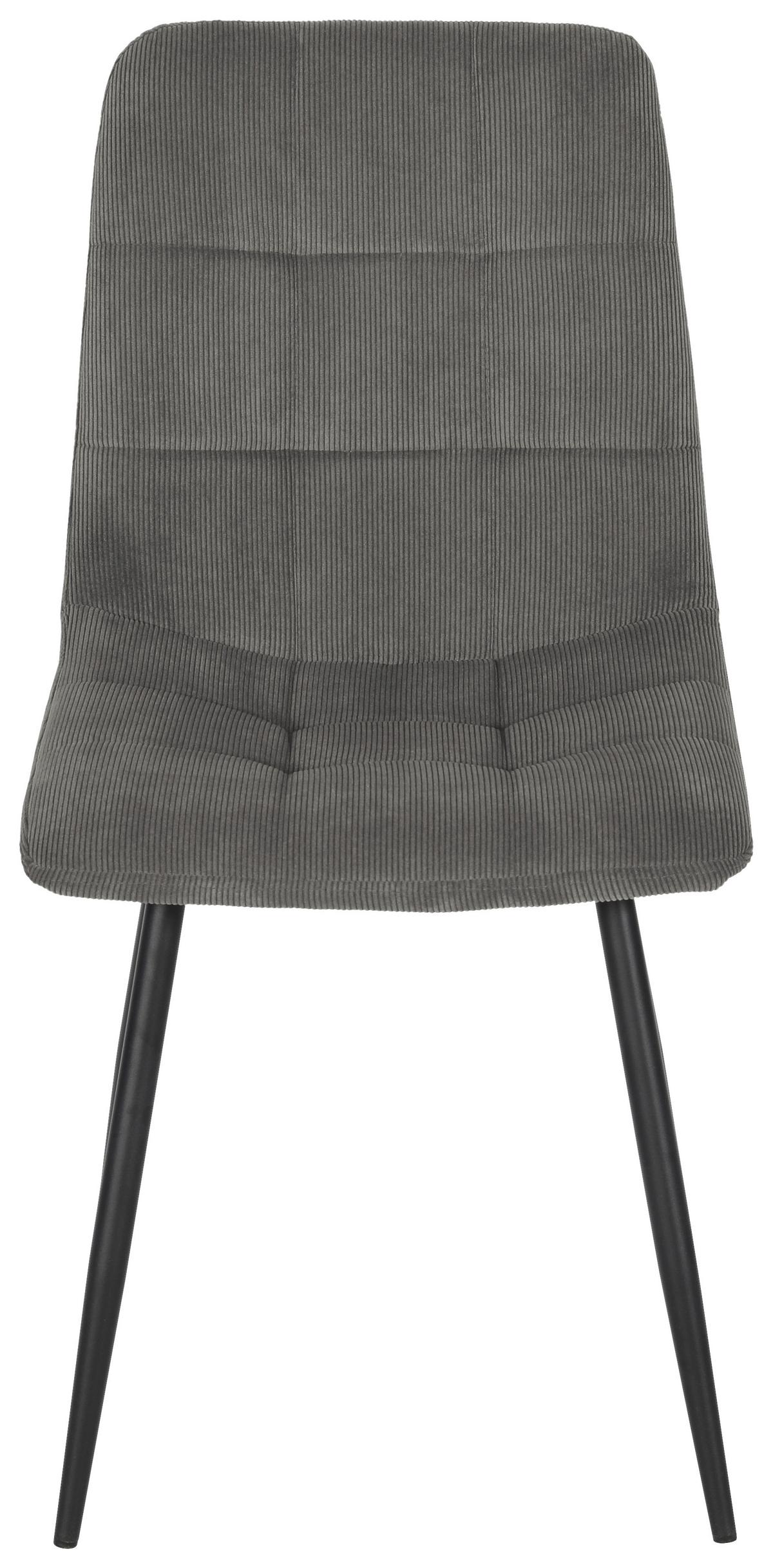 Stuhl Nino aus Kord in Grau - Schwarz/Grau, MODERN, Holz/Textil (45/87/57cm) - Mömax
