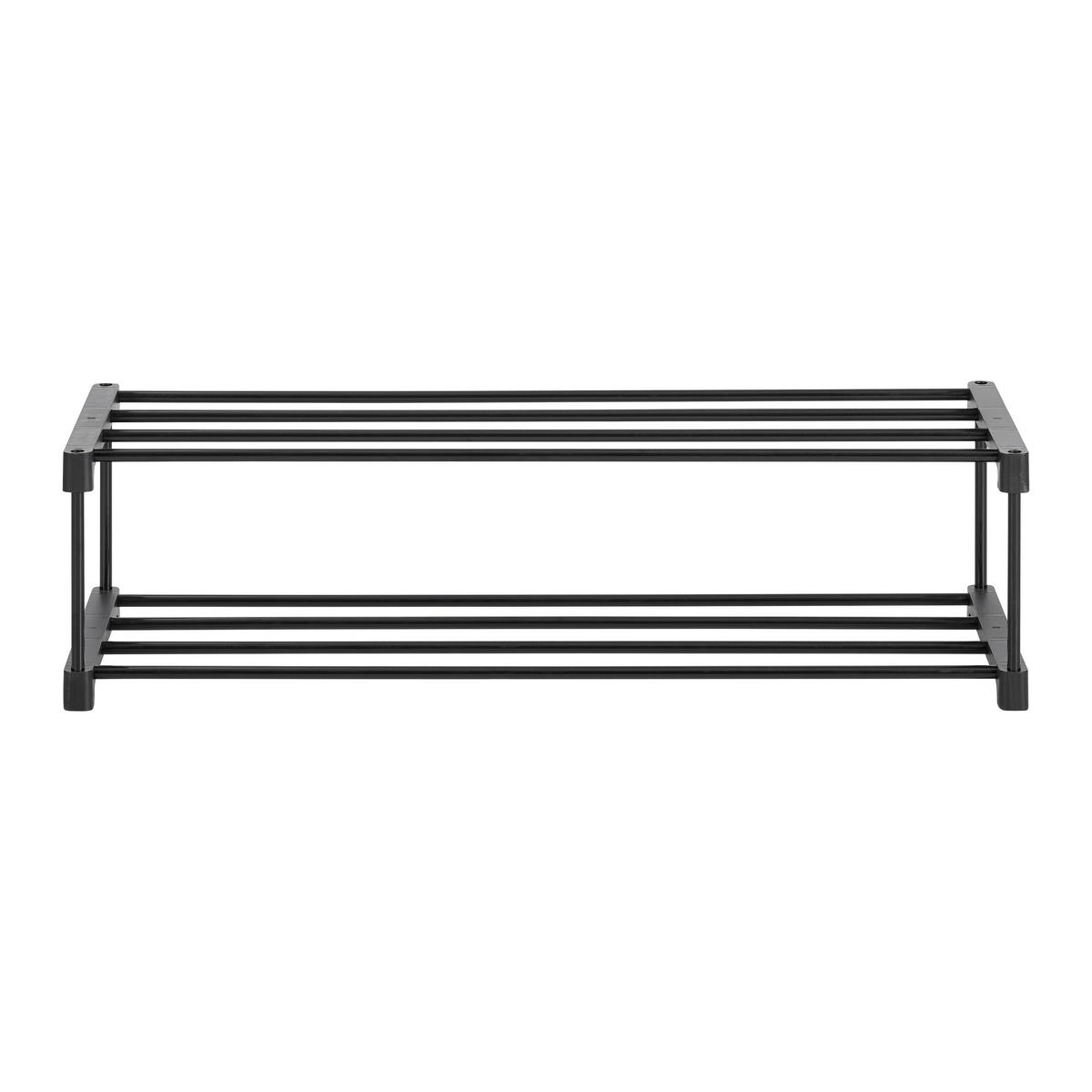 Schuhregal Grando Schwarz - Schwarz, Konventionell, Kunststoff/Metall (94/194/30cm) - Based