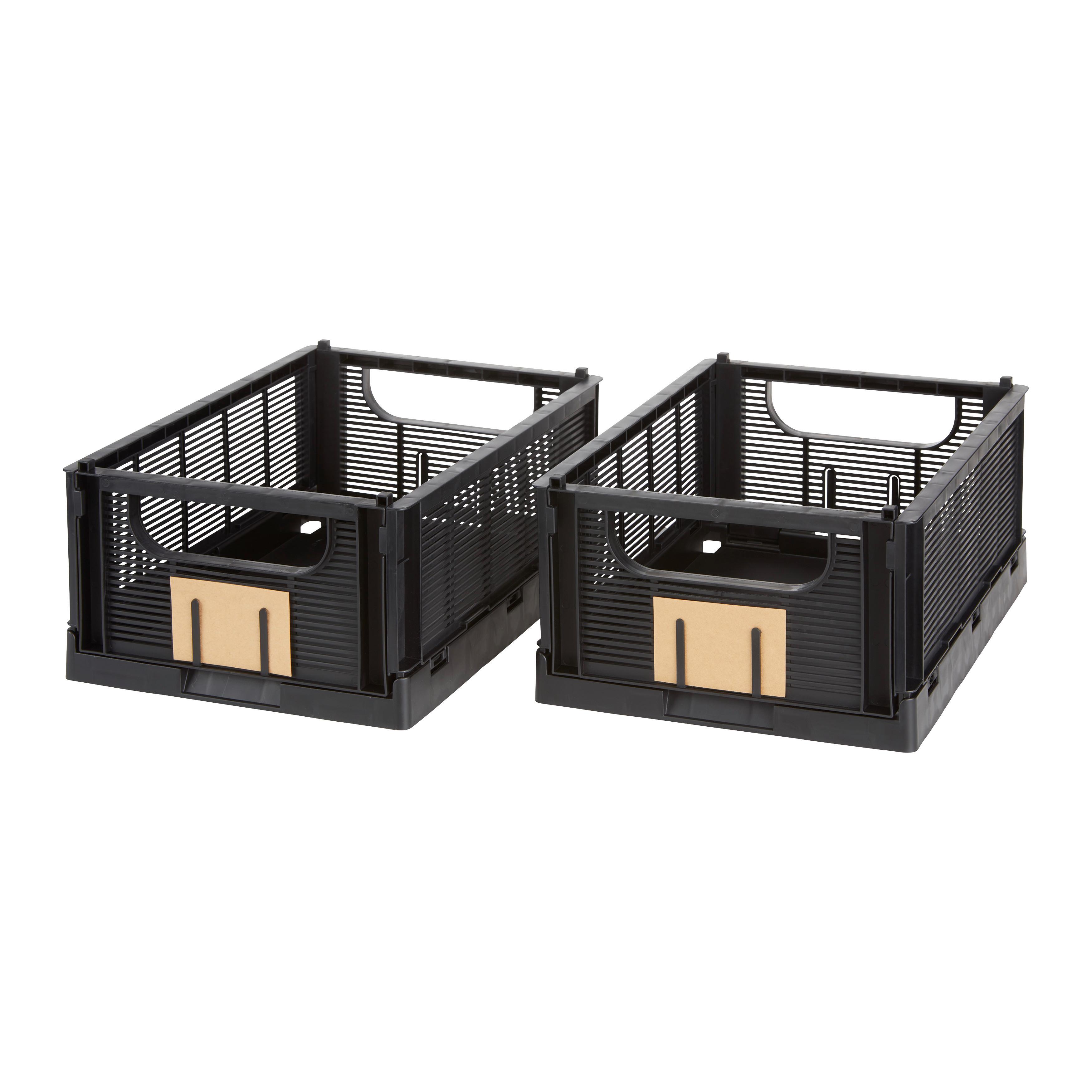 Lădiță pliabilă Knut M - negru, Modern, plastic (33/24,5/15cm) - Mömax