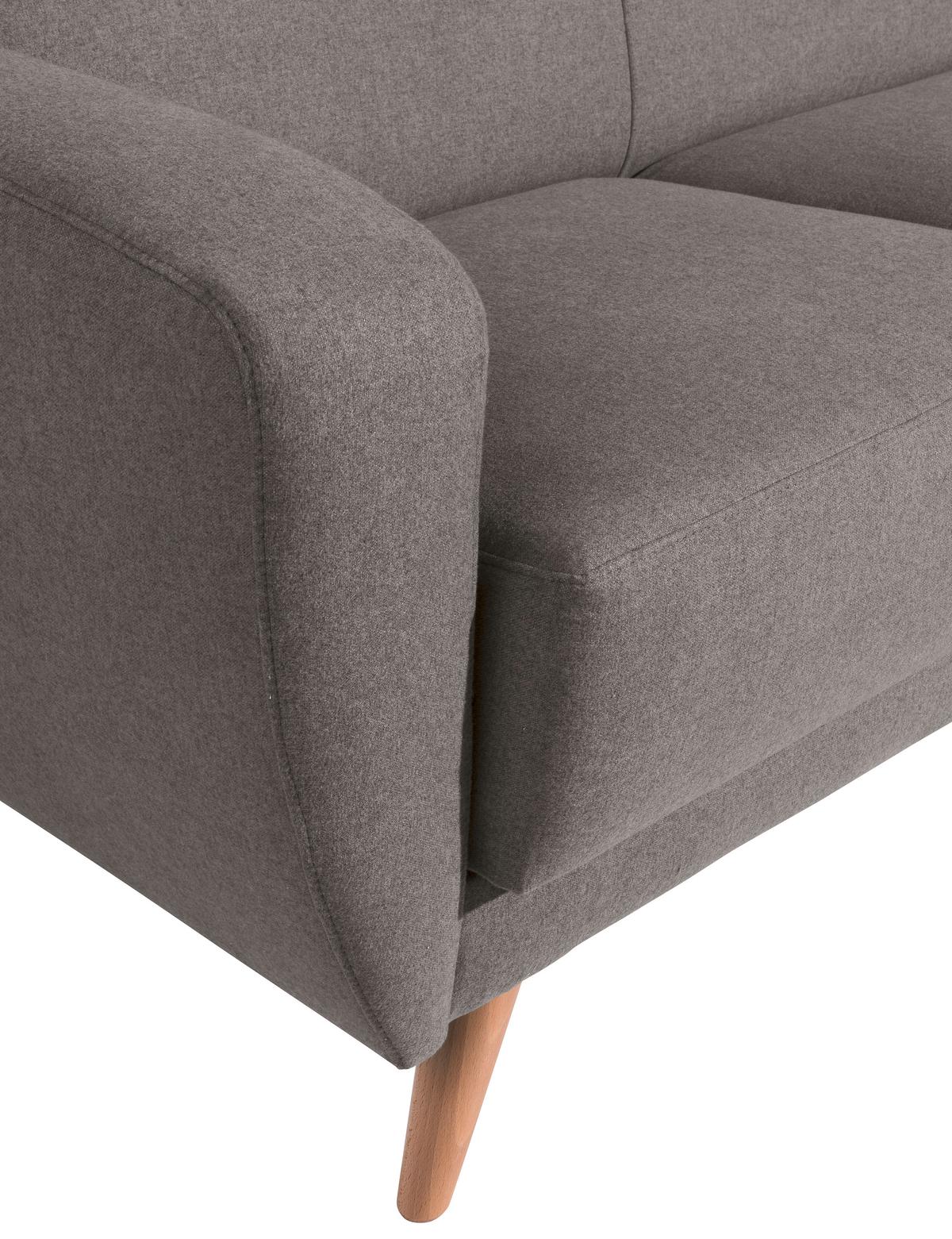 2-SITZER-SOFA JERRY - Naturfarben/Grau, Design, Holz/Textil (136/85/82cm) - Max Winzer