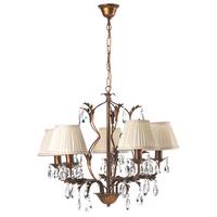 Kristall-Hängeleuchte Karen Bronzefarben max. 6 Watt - Bronzefarben, KONVENTIONELL, Glas/Metall (60/105cm)