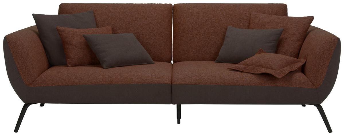 Bigsofa Trendy Kupferfarben - Schwarz/Kupferfarben, MODERN, Holzwerkstoff (260/93/124cm) - Premium Living