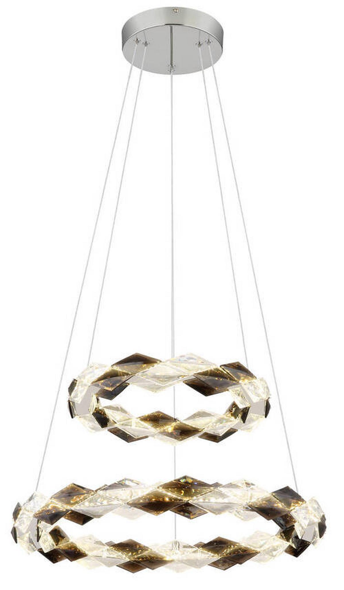 LED-Hängeleuchte Karilion Klar max. 50 Watt - Klar, Design, Kunststoff/Metall (55/130cm) - Globo