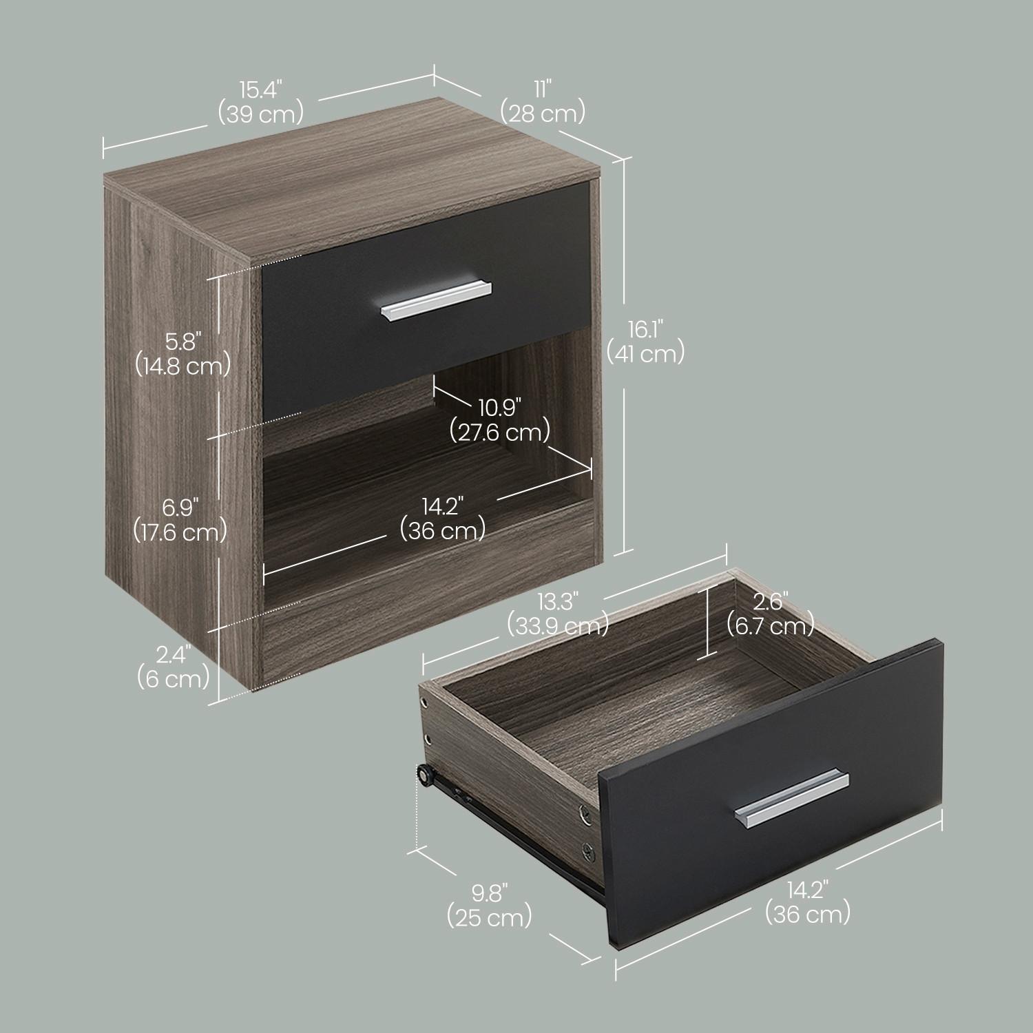 NACHTTISCH NIGHTSTAND - Walnussfarben/Schwarz, MODERN, Holzwerkstoff (39/41/28cm) - MID.YOU