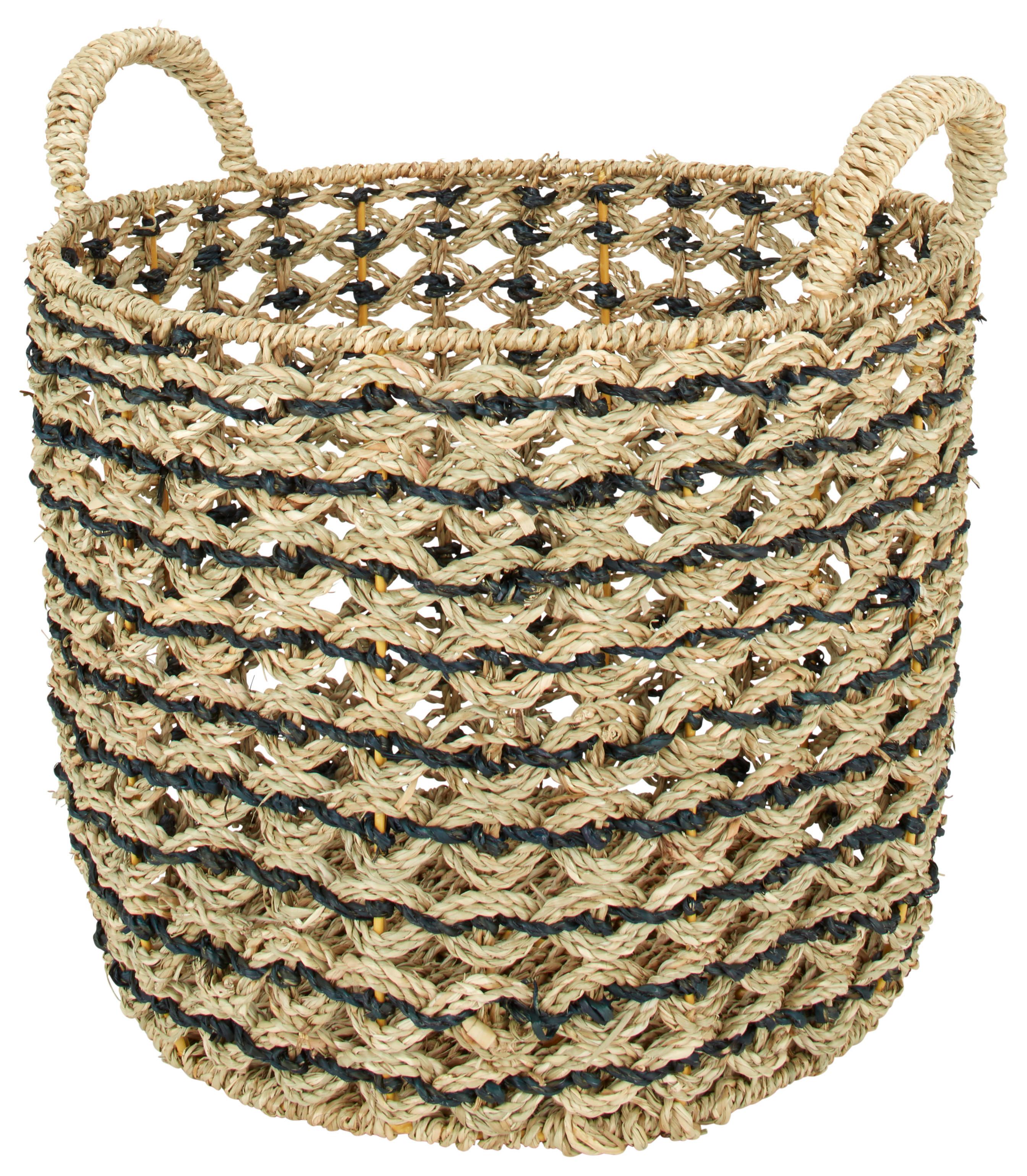 Kosár Jenny - natúr/fekete, természetes anyagok/fém (35/34cm) - Zandiara