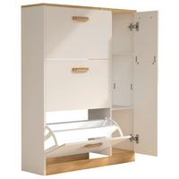 Schuhschrank HALOM L Weiß ca. 80x105x24 cm - Honigeiche/Weiß, LIFESTYLE, Holzwerkstoff (80/105/24cm) - MID.YOU