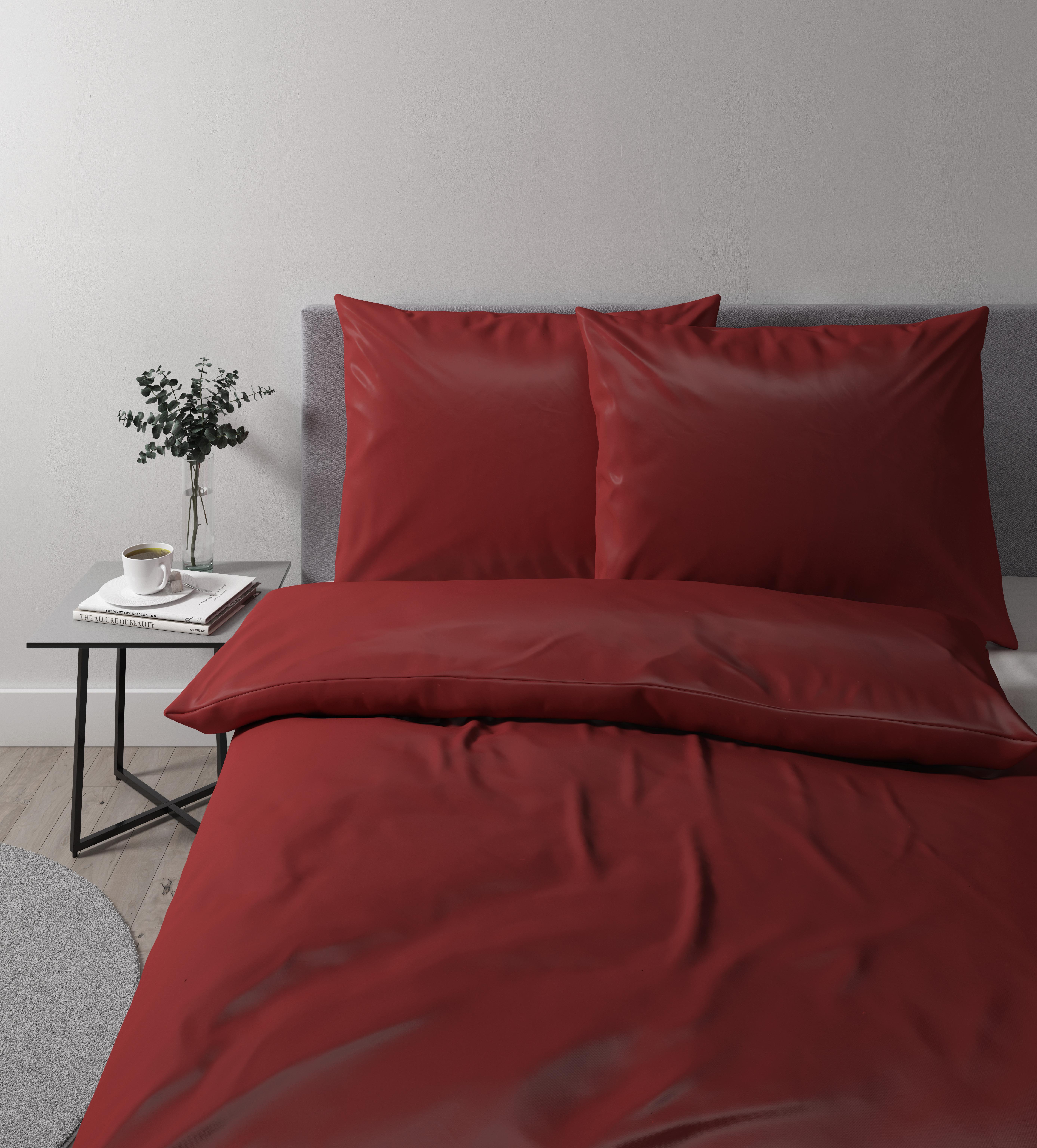 Bettwäsche Alex Uni XXL ca. 200x220cm - Terracotta, MODERN, Textil (200/220cm) - Premium Living