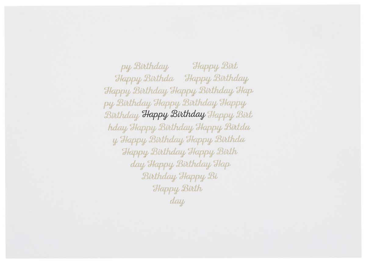 Postkarte Happy Birthday - Goldfarben/Schwarz, Papier (14,8/10,5cm)
