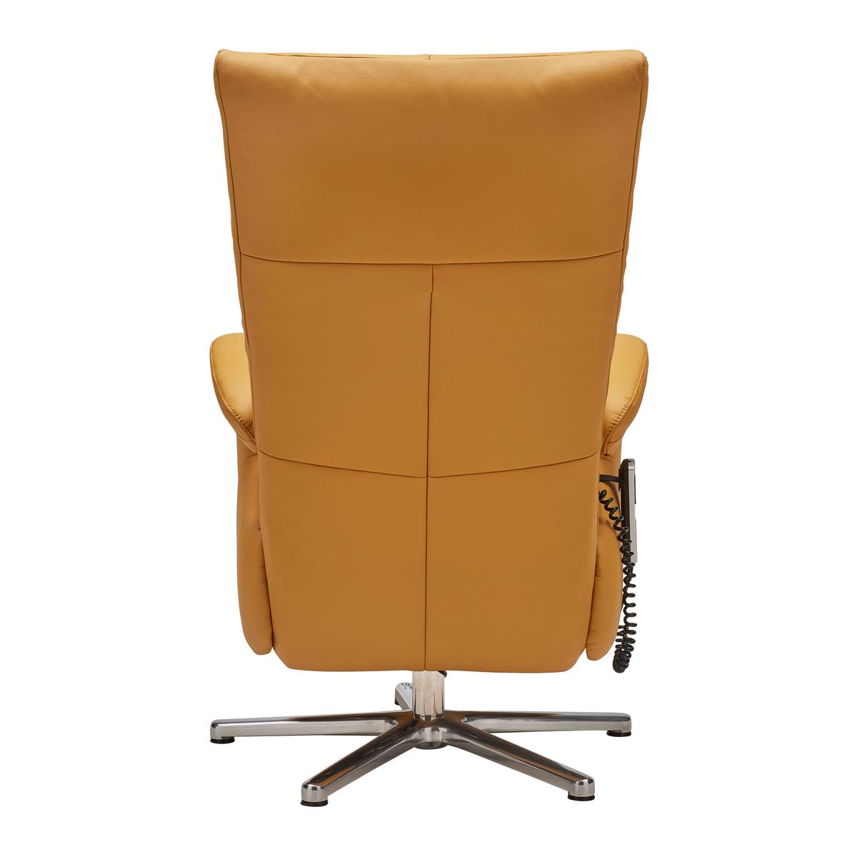 Relaxsessel Sitting 2 in Leder Curry - Currygelb/Chromfarben, MODERN, Leder (70/111/80cm) - Premium Living