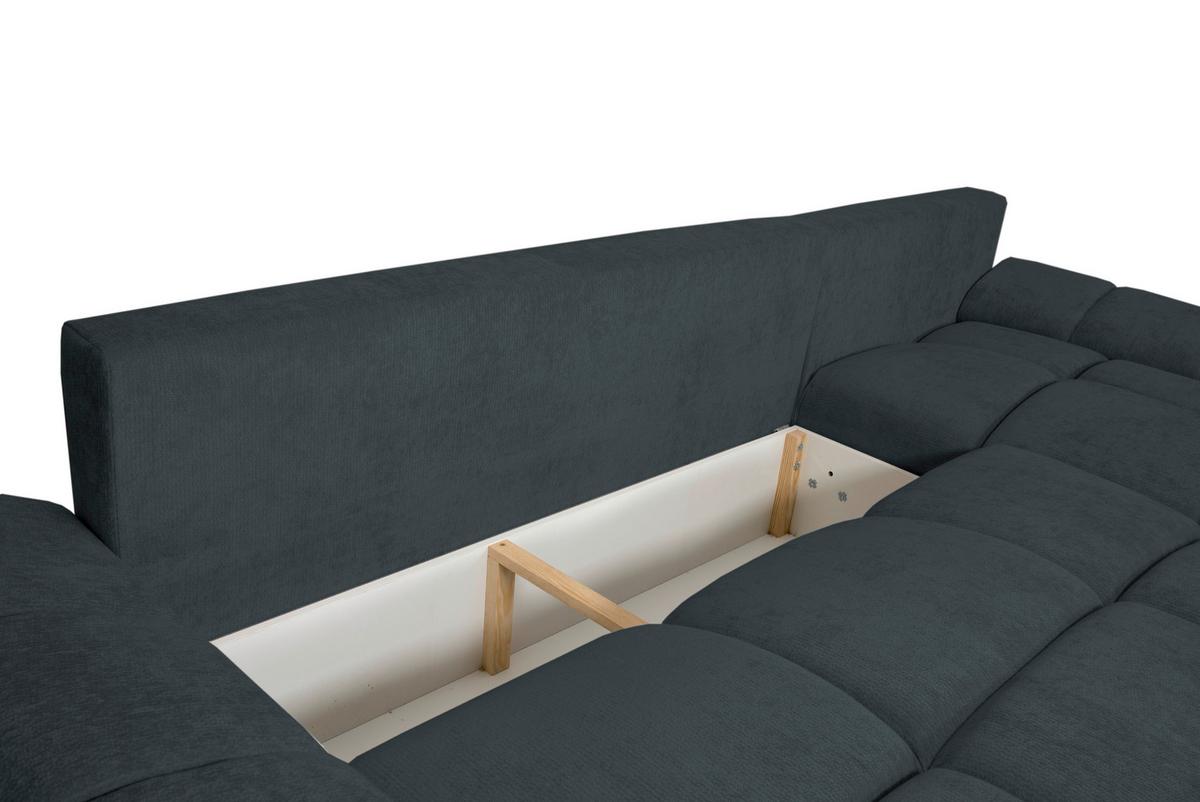 Kutna Garnitura Bonn - boje grafita/crna, Moderno, tekstil/plastika (296/182cm)