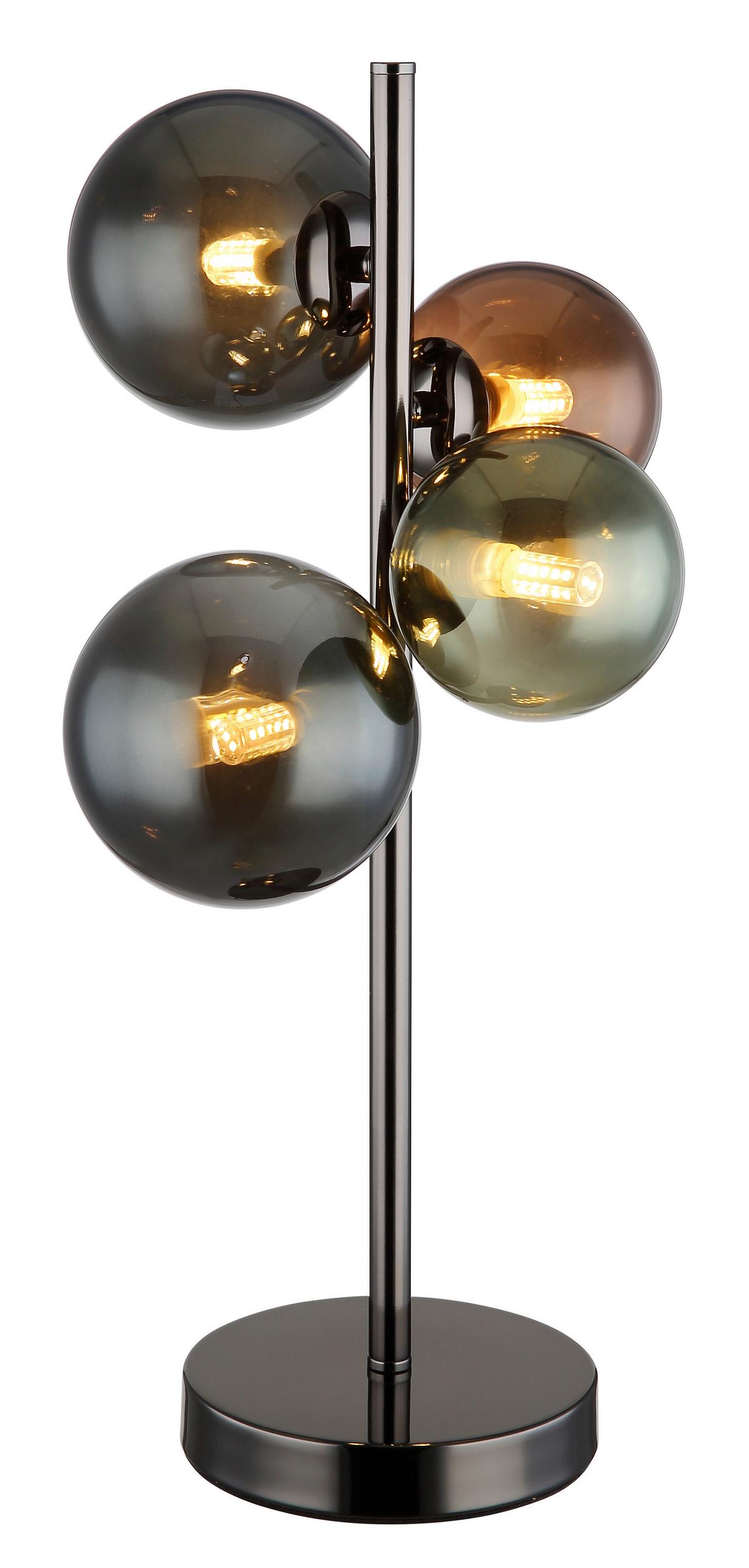 LED-TISCHLEUCHTE 56142-4T RIHA - Petrol/Schwarz, Design, Glas/Kunststoff (23,7/19,3/48cm) - Globo