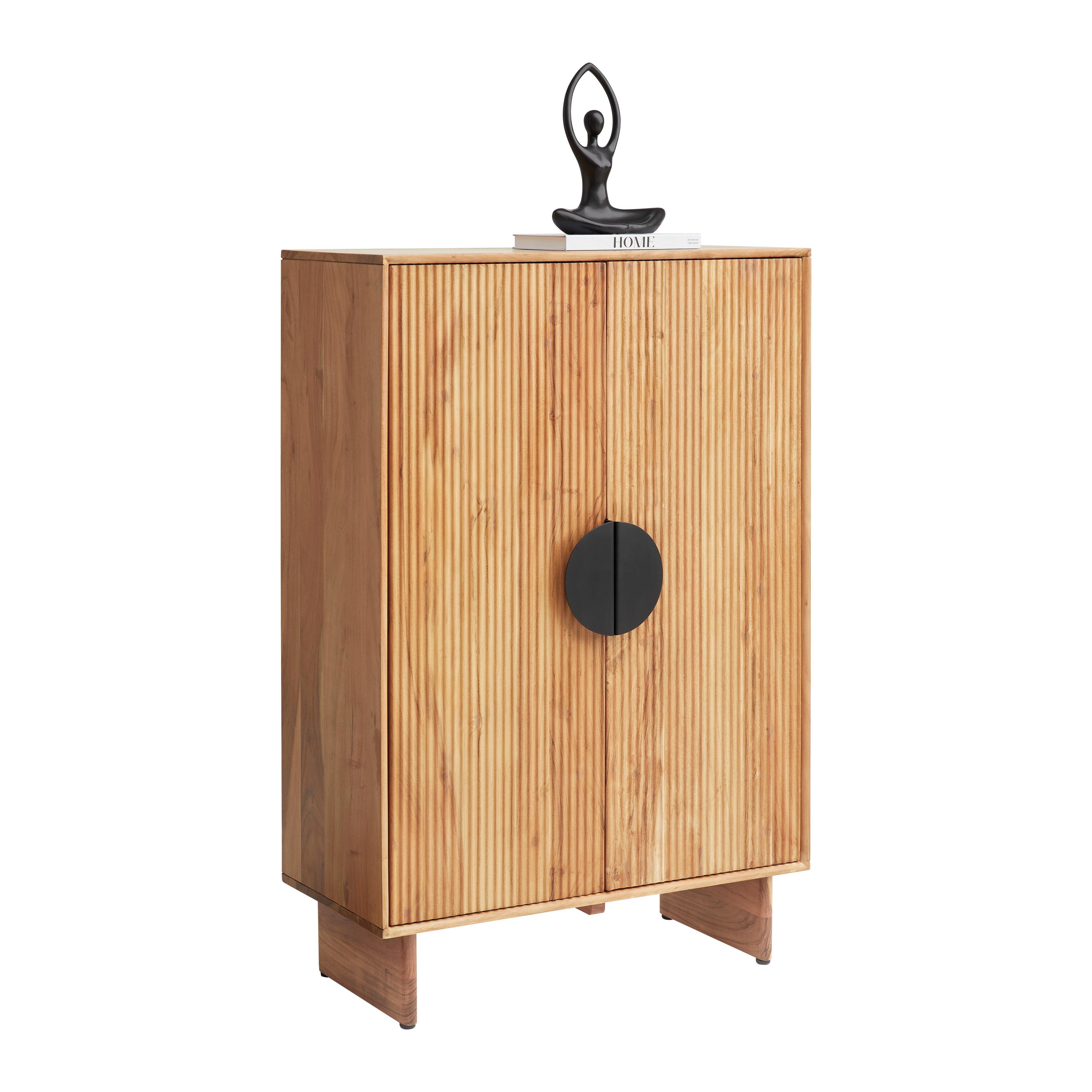 HIGHBOARD ROSY -STUDIO- - Schwarz/Akaziefarben, Lifestyle, Holz/Metall (80/120/38cm) - Premium Living