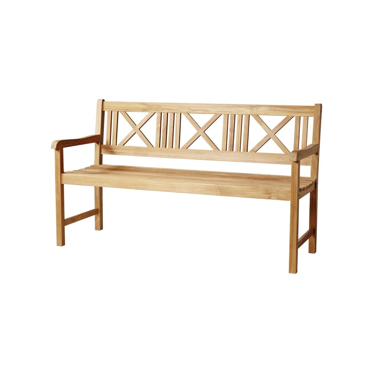 Gartenbank Holz Rosenborg Teak 3er-Sitzer - Naturfarben/Teakfarben, Natur, Holz (58/89/150cm) - Gardenson