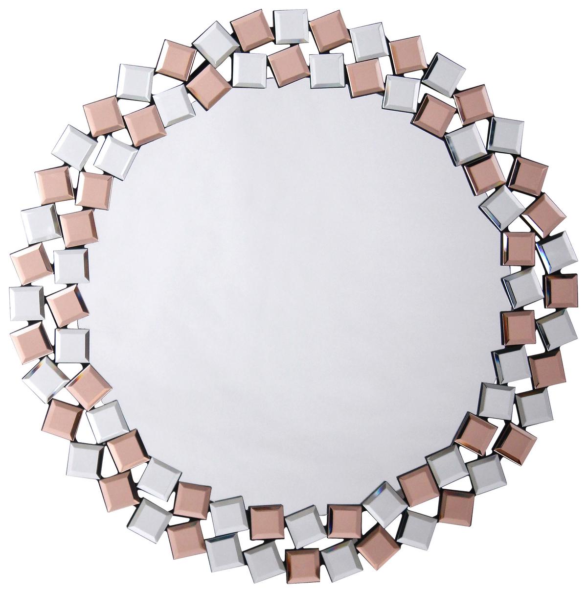 WANDSPIEGEL MOSAIC 1825 SILBER / ROSE - Silberfarben/Roségold, Basics, Glas/Holzwerkstoff (80/80/1,6cm) - Kayoom