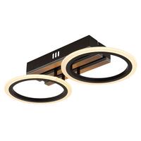 Led Stropna Svjetiljka Blevins - bijela/tamno smeđa, Natur, drvni materijal/metal (44,5/21/8,5cm) - Globo