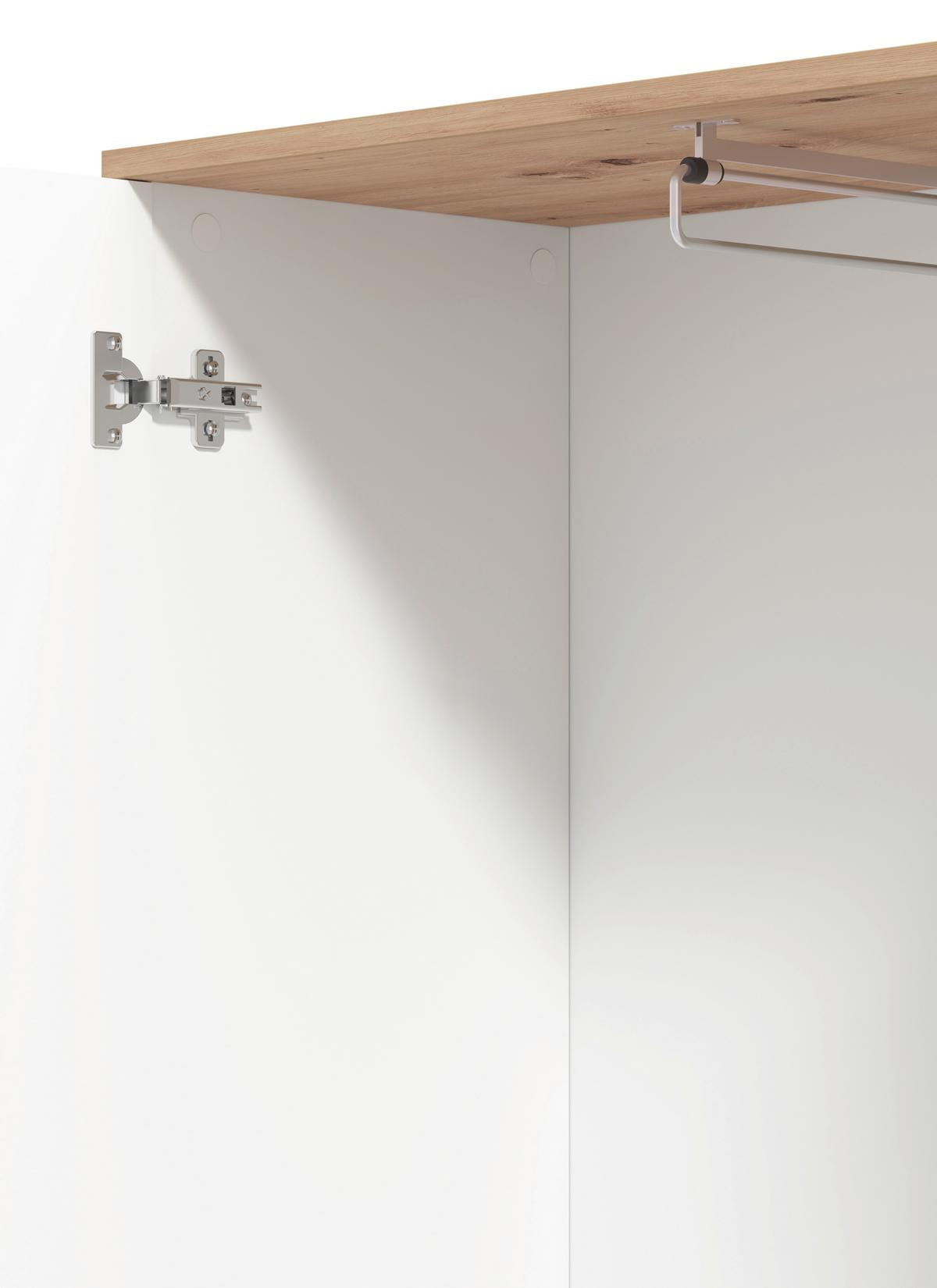 Garderobe Canvey Weiß/Eiche Artisan - Weiß/Eiche Artisan, MODERN, Glas/Holzwerkstoff (116/197/35cm) - Mömax