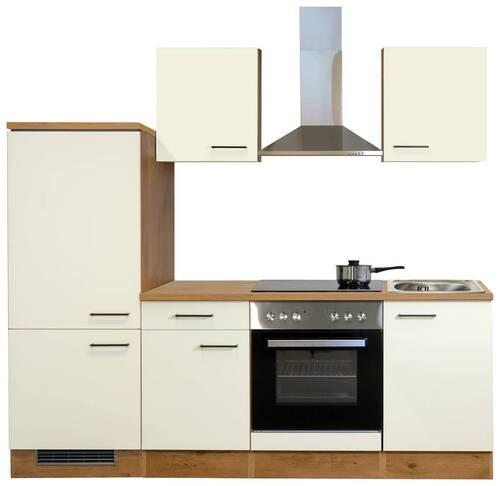 Kuhinjski Blok Z Aparati Avila, Magnolija, Barva Hrasta - magnolija/črna, Moderno, kovina/leseni material (220cm) - FlexWell