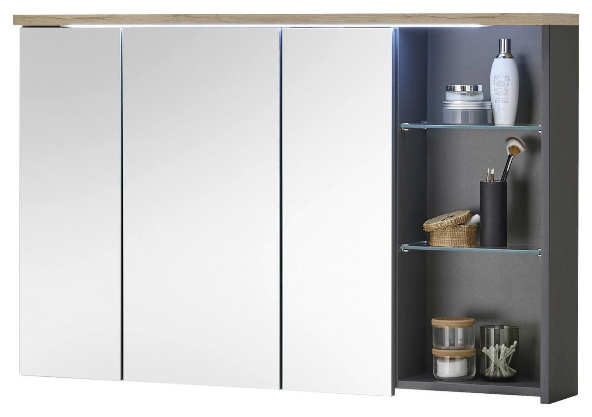 Spiegelschrank Memphis Grau - MODERN, Glas/Holzwerkstoff (110/70/23cm) - Mömax