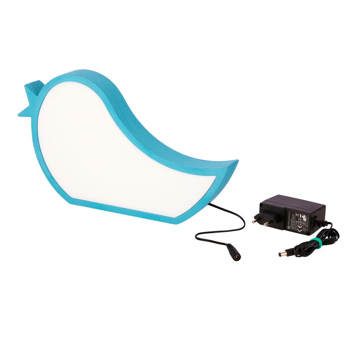Dječja Stolna Svjetiljka Bird - svijetlo plava, Basics, drvni materijal/plastika (33.5/3.5/19.5cm)