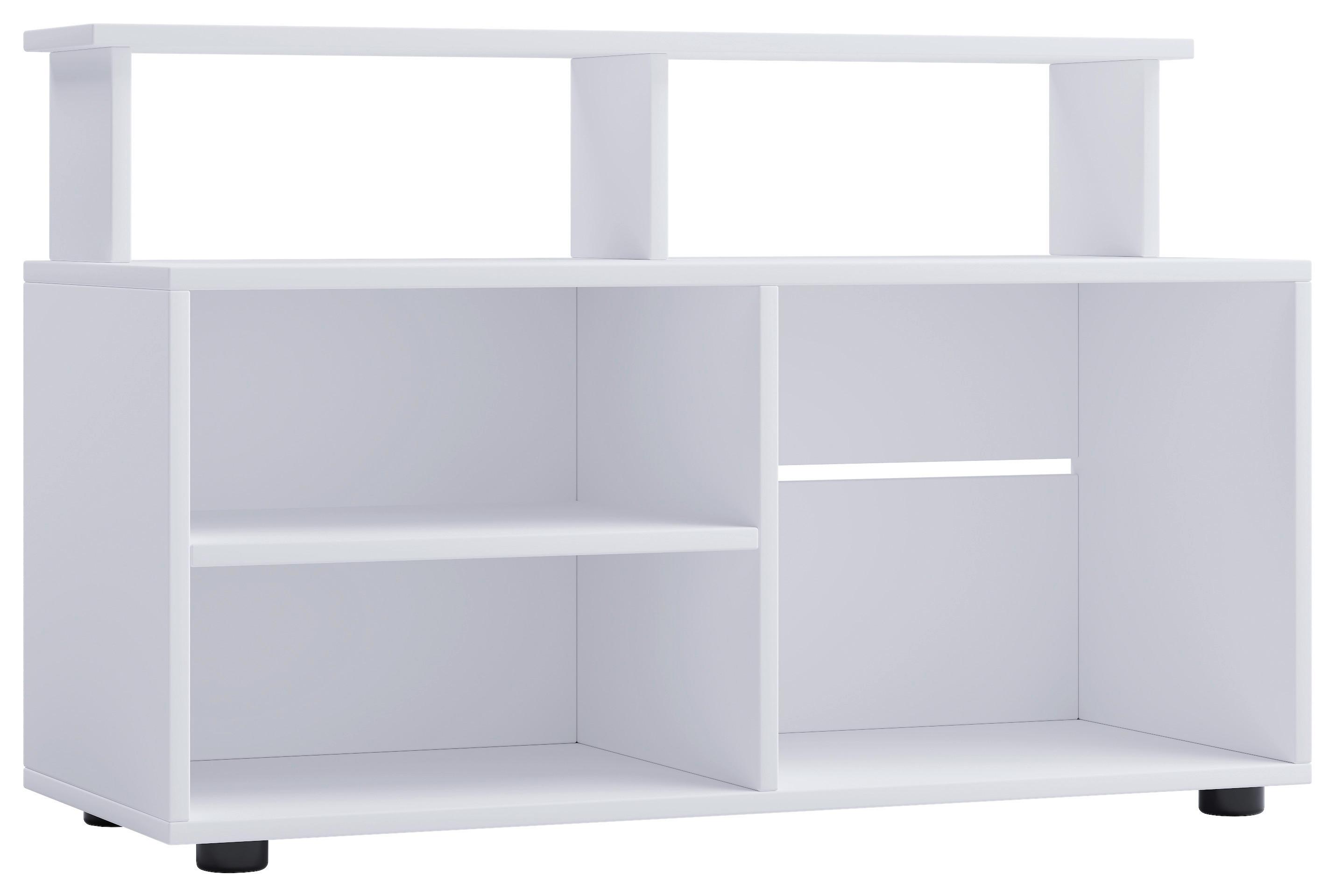 Nizka Omarica Balanisa, Bela - črna/bela, Moderno, umetna masa/leseni material (90/59/36cm) - MID.YOU