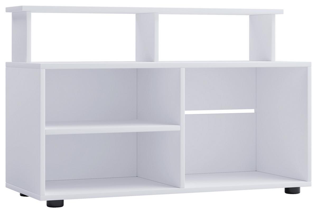 Nizka Omarica Balanisa, Bela - črna/bela, Moderno, umetna masa/leseni material (90/59/36cm) - MID.YOU