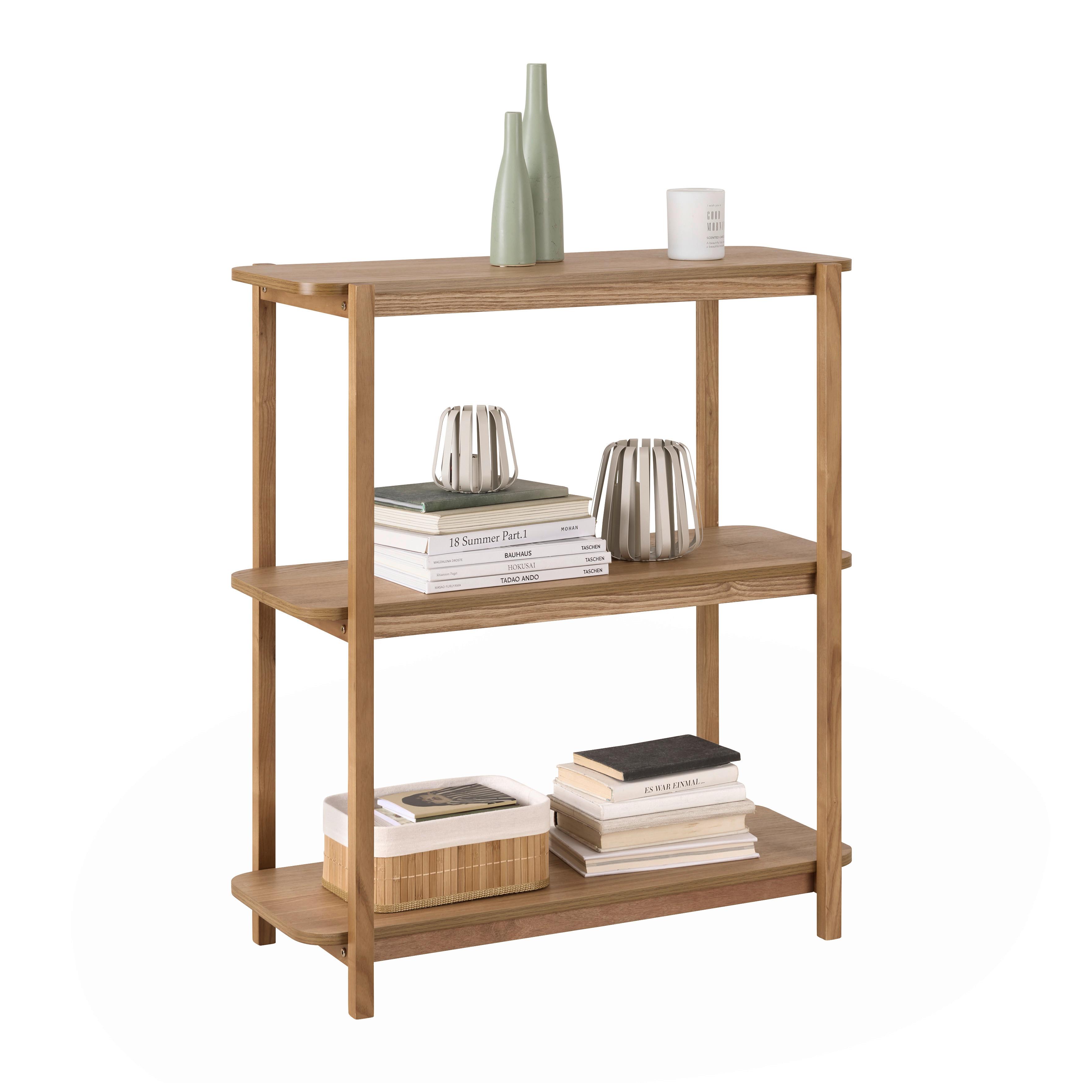 HYLLA KAVOK -EXKLUSIV- - askfärgad/naturfärgad, Natur, trämaterial/trä (80/90/35cm) - Premium Living