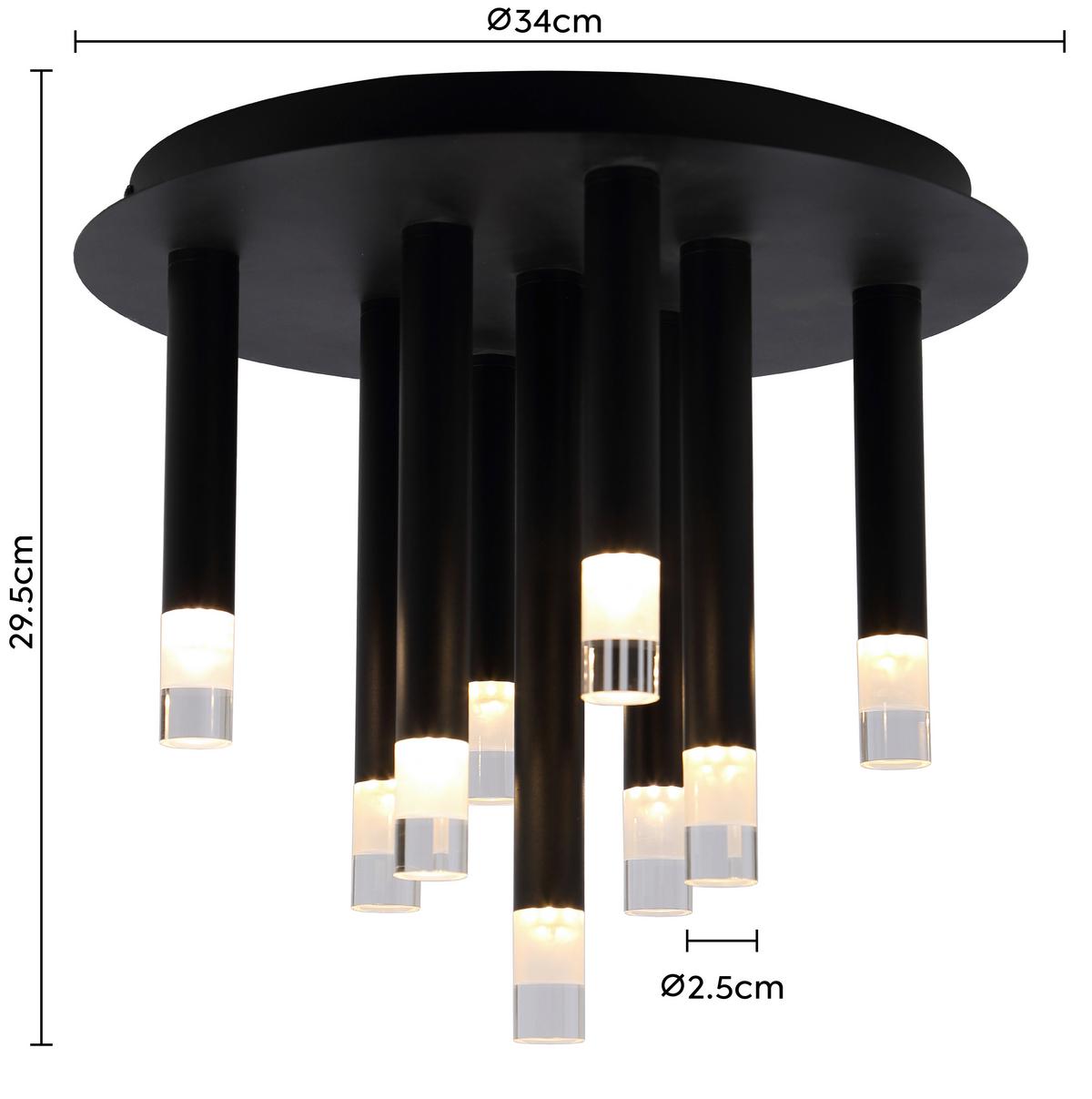 LAMPA SUFITOWA MARIA - przejrzysty/czarny, Modern, tworzywo sztuczne/metal (34/29,6cm) - Novel