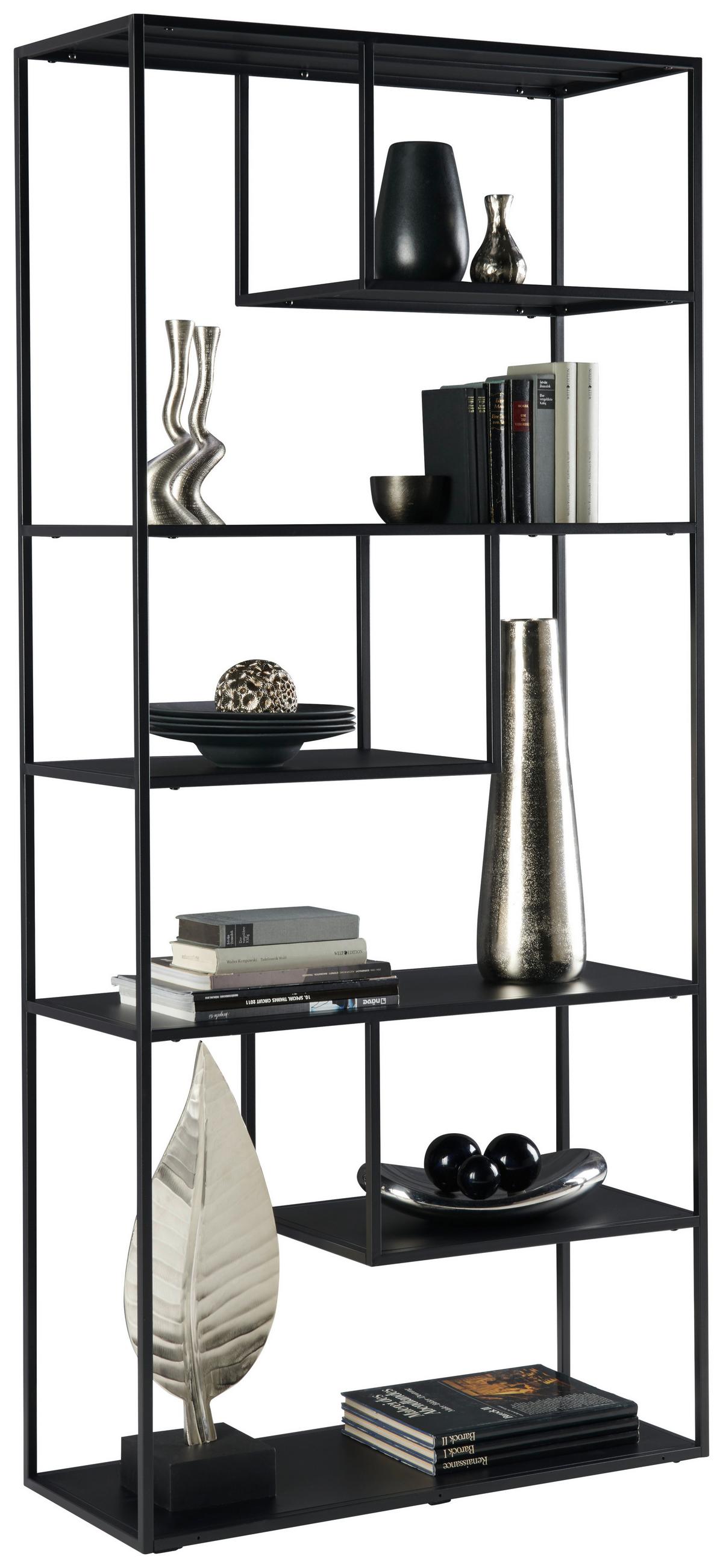 REGAŁ LINUS - czarny, Trend, metal (85/188/35cm) - Carryhome