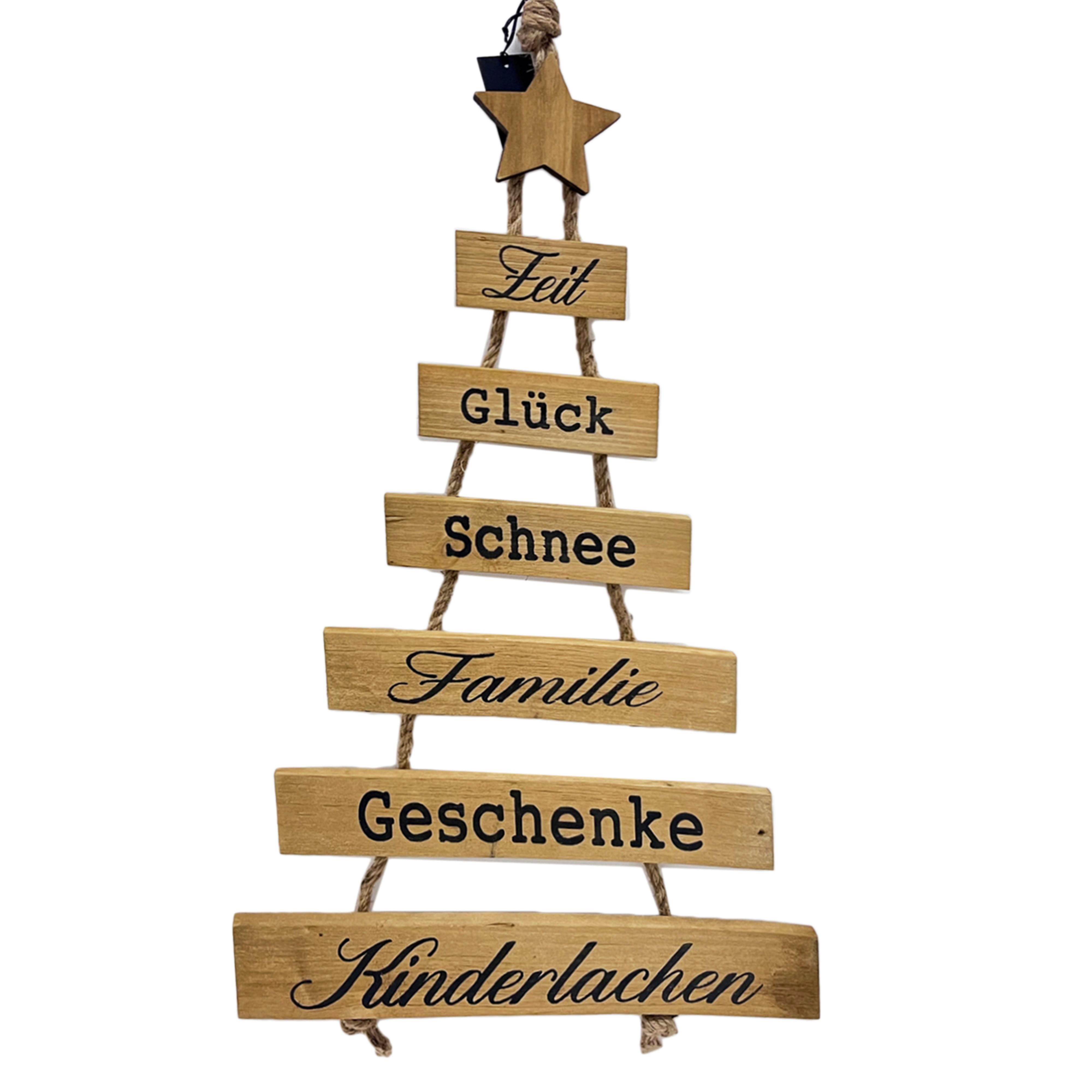 Dekohänger Viola Naturfarben/Schwarz - Schwarz/Naturfarben, Konventionell, Holz/Textil (38/63/1,5cm) - Modern Living