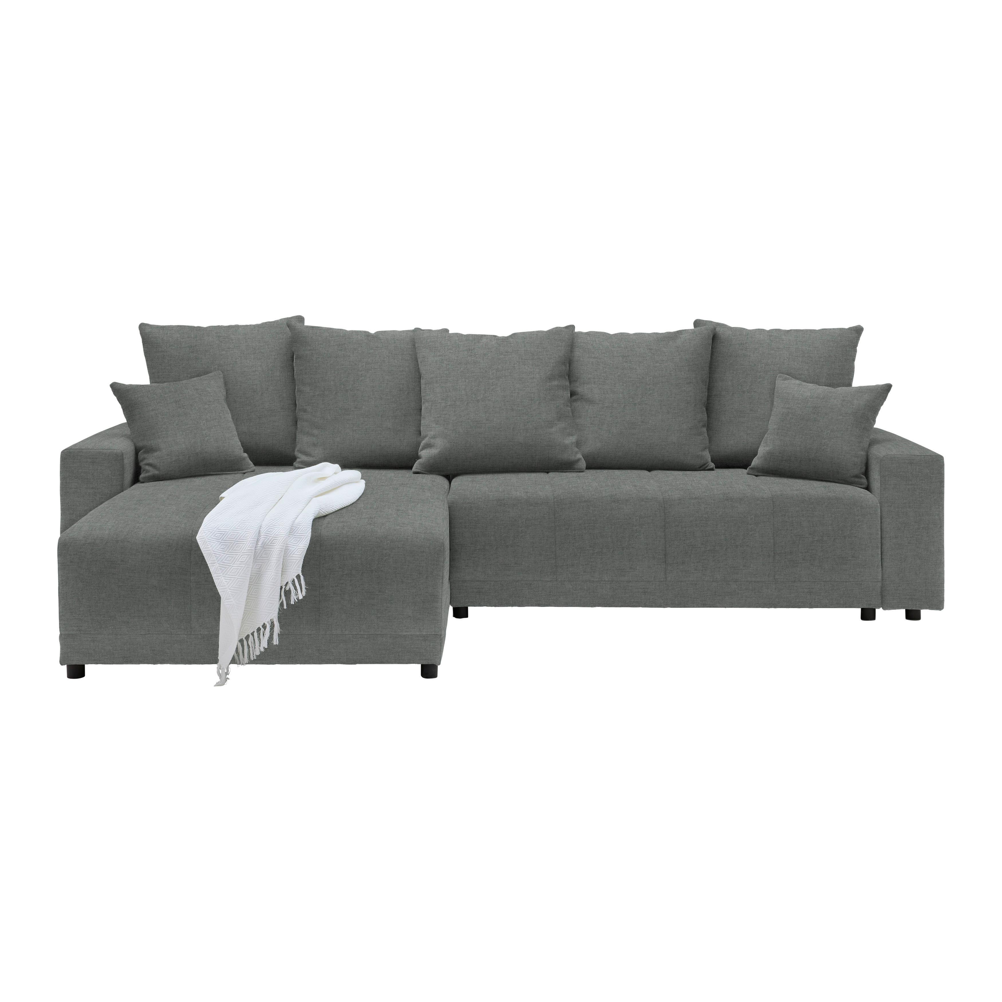Ecksofa Alatri Graphitfarben - Graphitfarben/Schwarz, MODERN, Kunststoff/Textil (289/90/176cm) - Based
