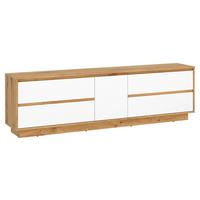 Tv-element Foggia, Barva Hrasta, Bela - črna/bela, Trend, umetna masa/leseni material (188,4/57/40cm)