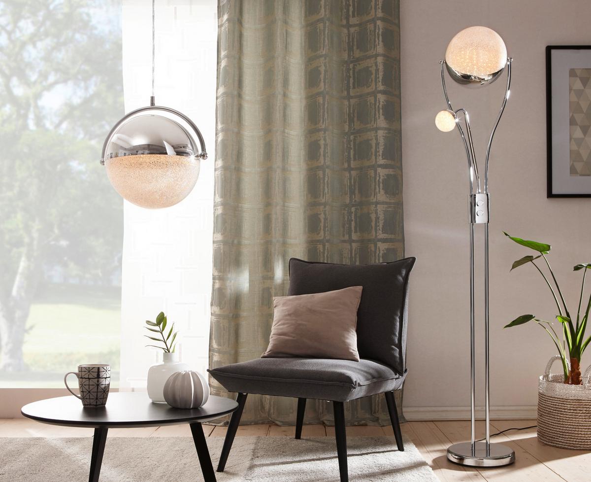 LED-Stehleuchte Chris in Chromfarben max. 22 Watt - Chromfarben, Design, Kunststoff/Metall (30/180cm) - Trio Leuchten