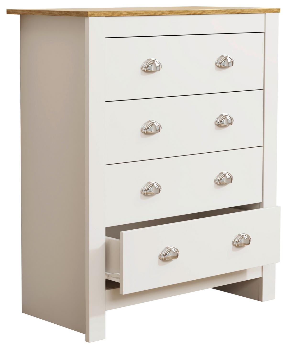 KOMMODE BALUSA XL - Honigeiche/Weiss, Lifestyle, Holzwerkstoff/Metall (79/95/39,5cm) - MID.YOU