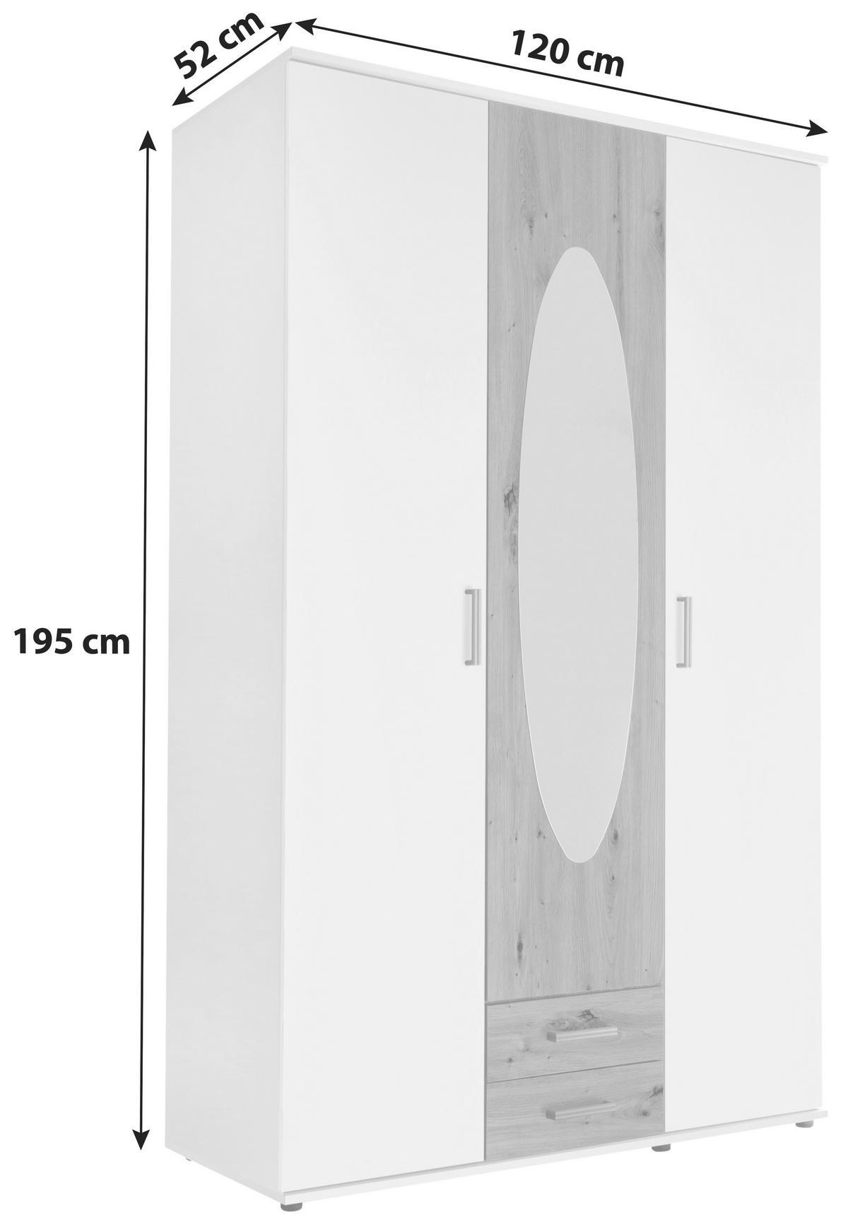 SZAFA UCHYLNA PAUL - kolor aluminiowy/kolor grafitowy, Basics, materiał drewnopochodny/tworzywo sztuczne (120/195/55cm)