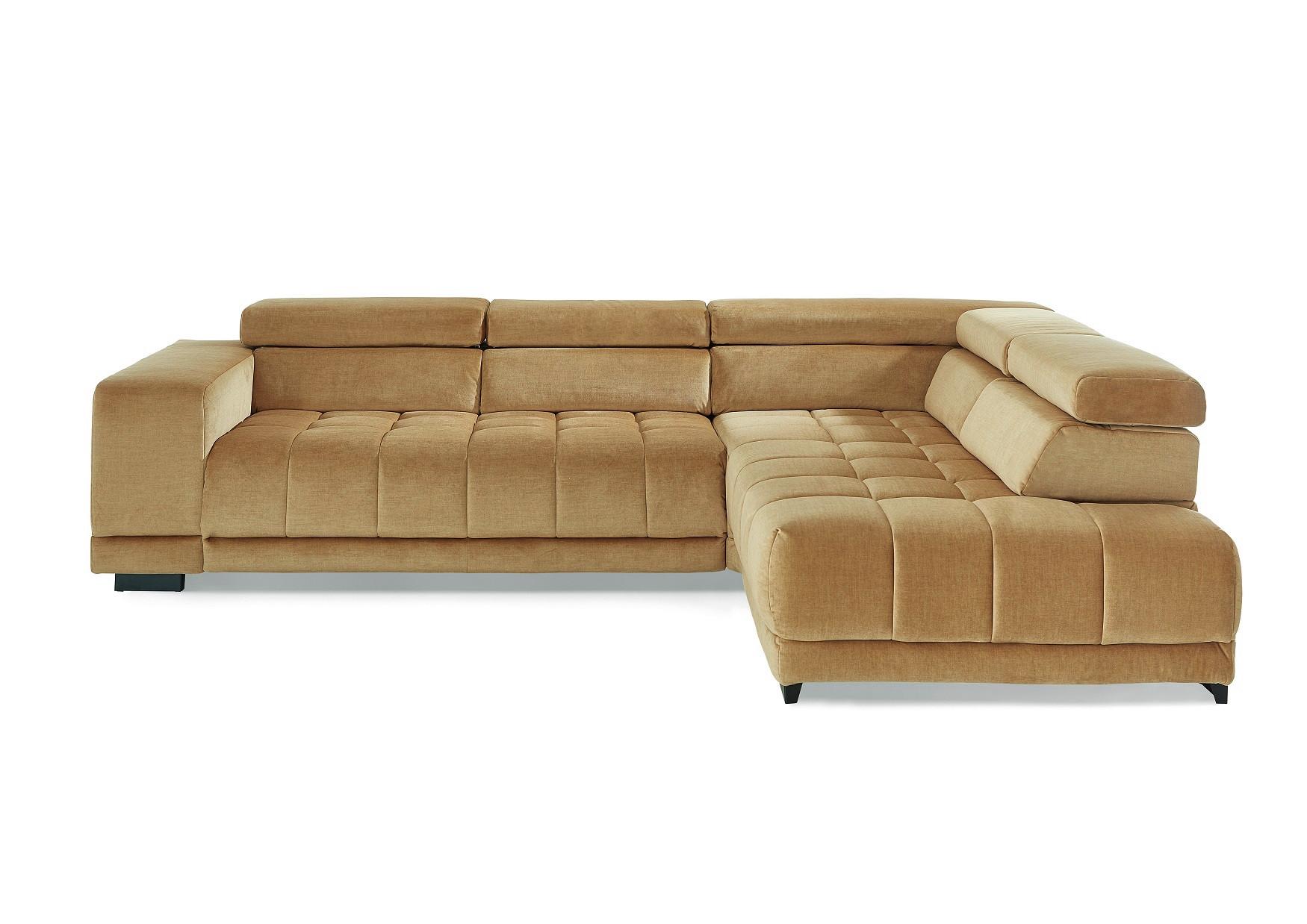 Sarokgarnitúra Solero - arany, Lifestyle, műanyag/faalapú anyag (298/233cm) - Premium Living