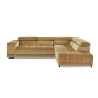 Sarokgarnitúra Solero - aranyszínű, Lifestyle, műanyag/faalapú anyag (298/233cm) - Premium Living