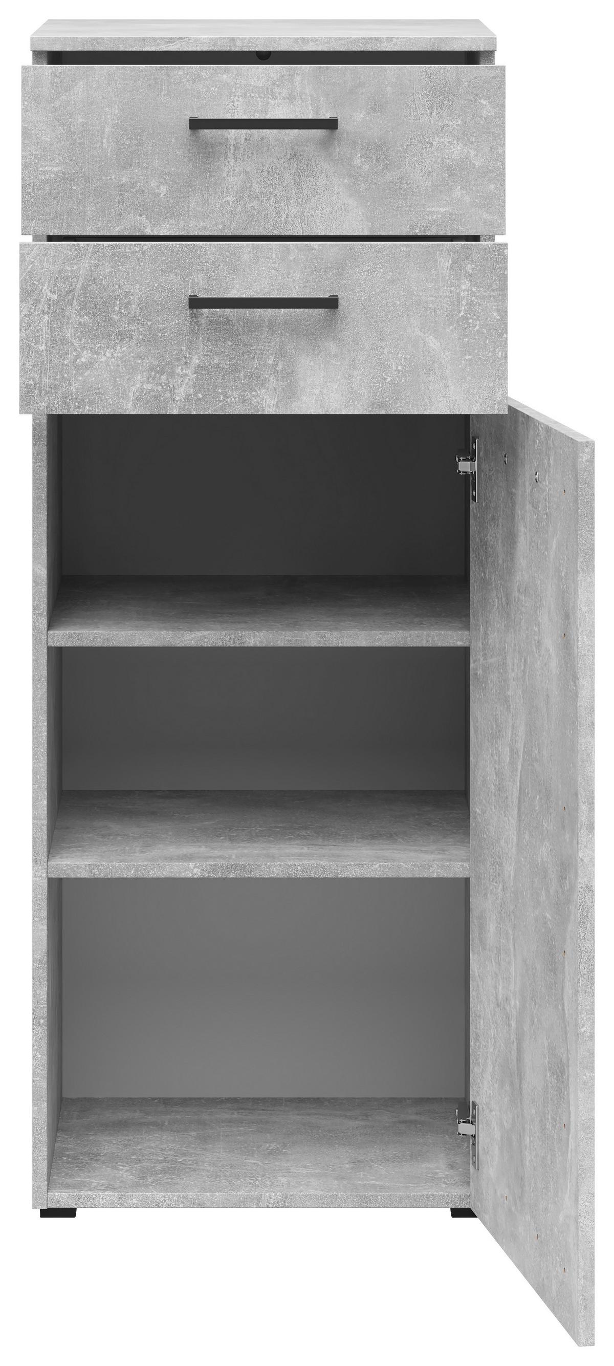 Kommode Multistauraum Betonoptik - Anthrazit/Schwarz, MODERN, Holzwerkstoff/Kunststoff (45/115/40cm) - Mömax