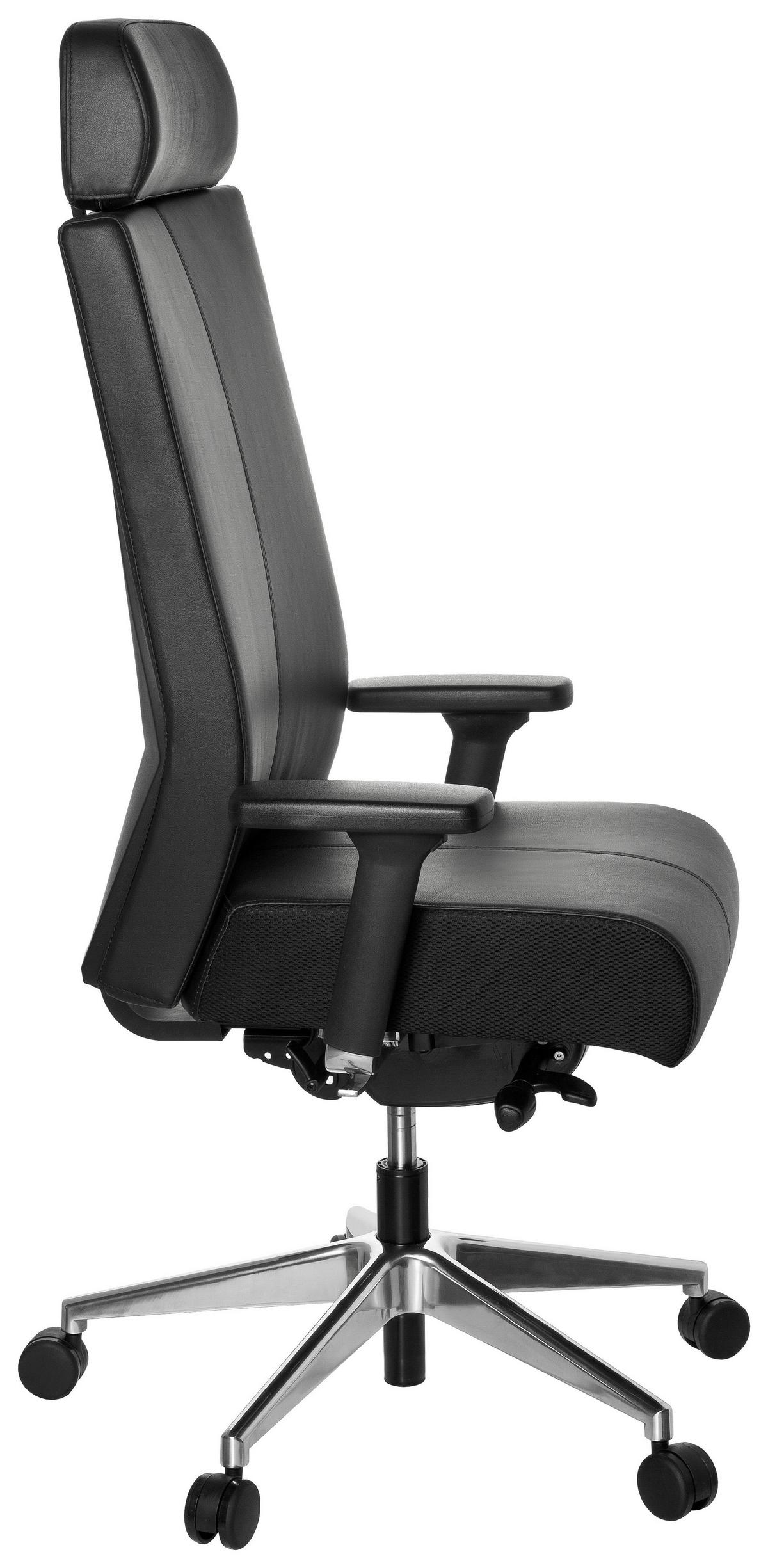 Pisarniški Stol Pro-tec Xxl, Črna - srebrne barve/črna, Moderno, kovina/umetna masa (59/138/49cm) - MID.YOU