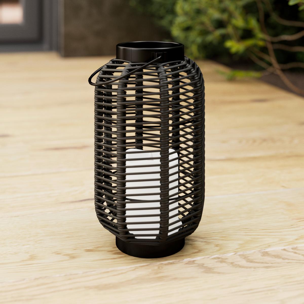 Solarleuchte Rica Schwarz Metall/Kunststoff - Schwarz, MODERN, Kunststoff/Metall (16/28/16cm) - Bessagi Garden