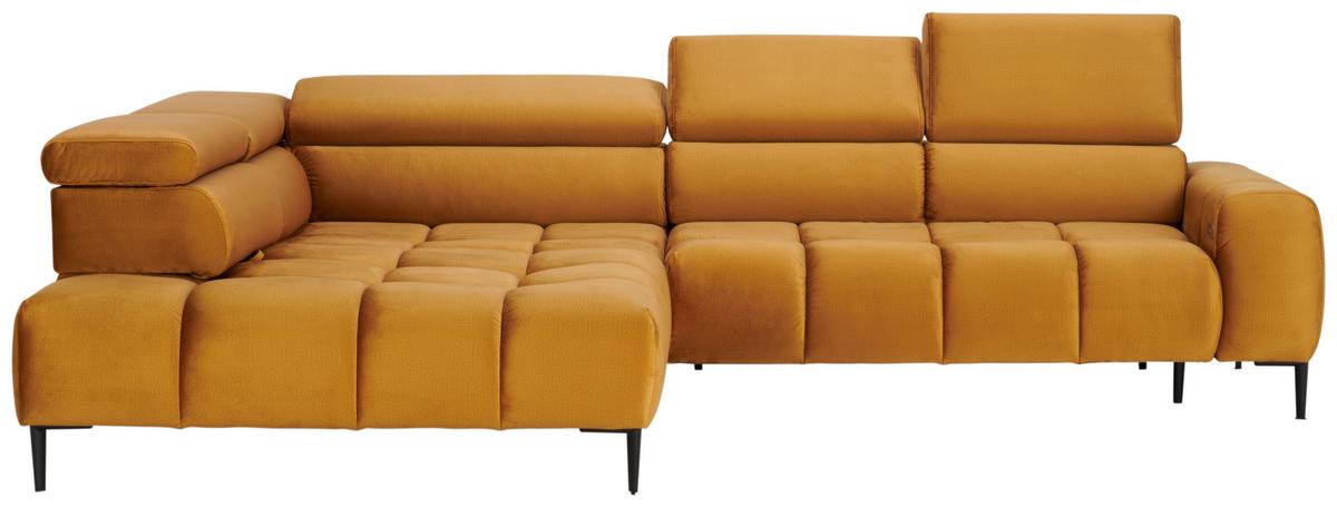 Kutna Garnitura Imperia - curry žuta/crna, Design, tekstil/metal (216/300cm) - Modern Living