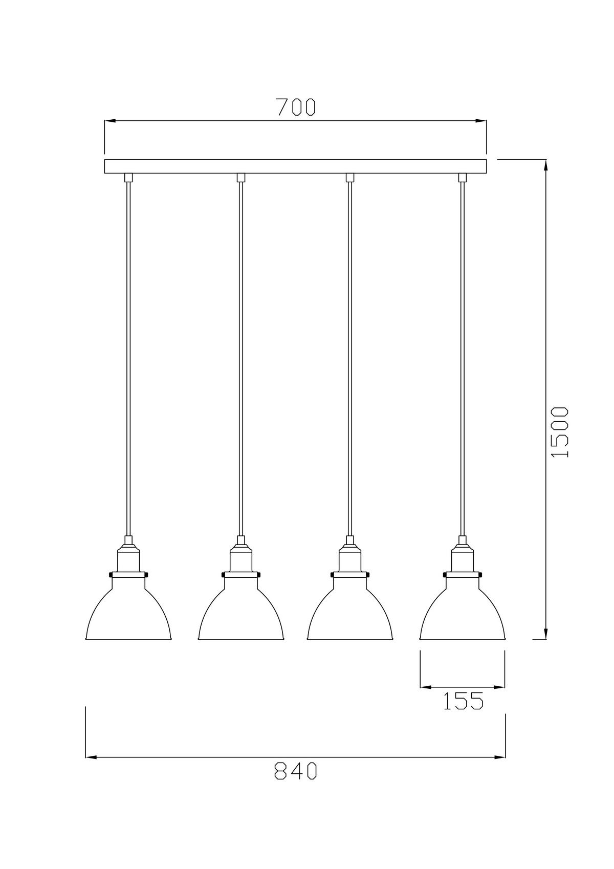 LAMPA WISZĄCA VENEDIG - czarny, Trend, metal (84/15,5/150cm) - Novel