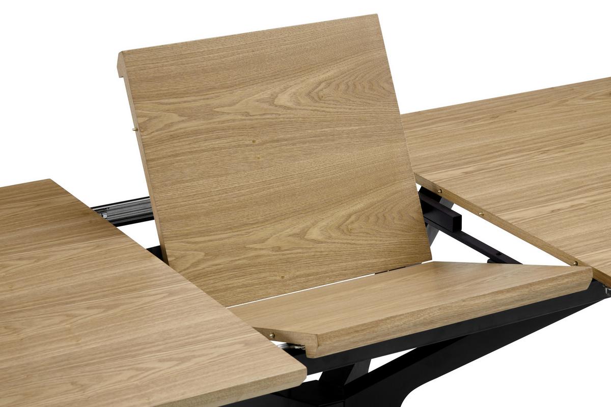 Raztegljiva Miza Lulea, Barva Hrasta, Črna, 160-210x90 - črna/barve hrasta, Moderno, kovina/leseni material (160-210/90/76cm) - P & B